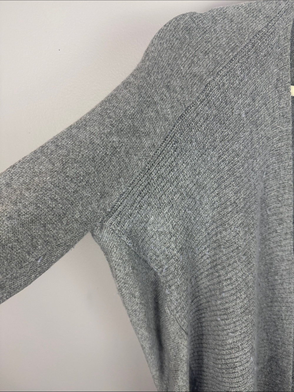 Roots Heather Grey Lambs Wool Cashmere Blend Cocoon Draped Cardigan Sweater Med - Picture 4 of 11